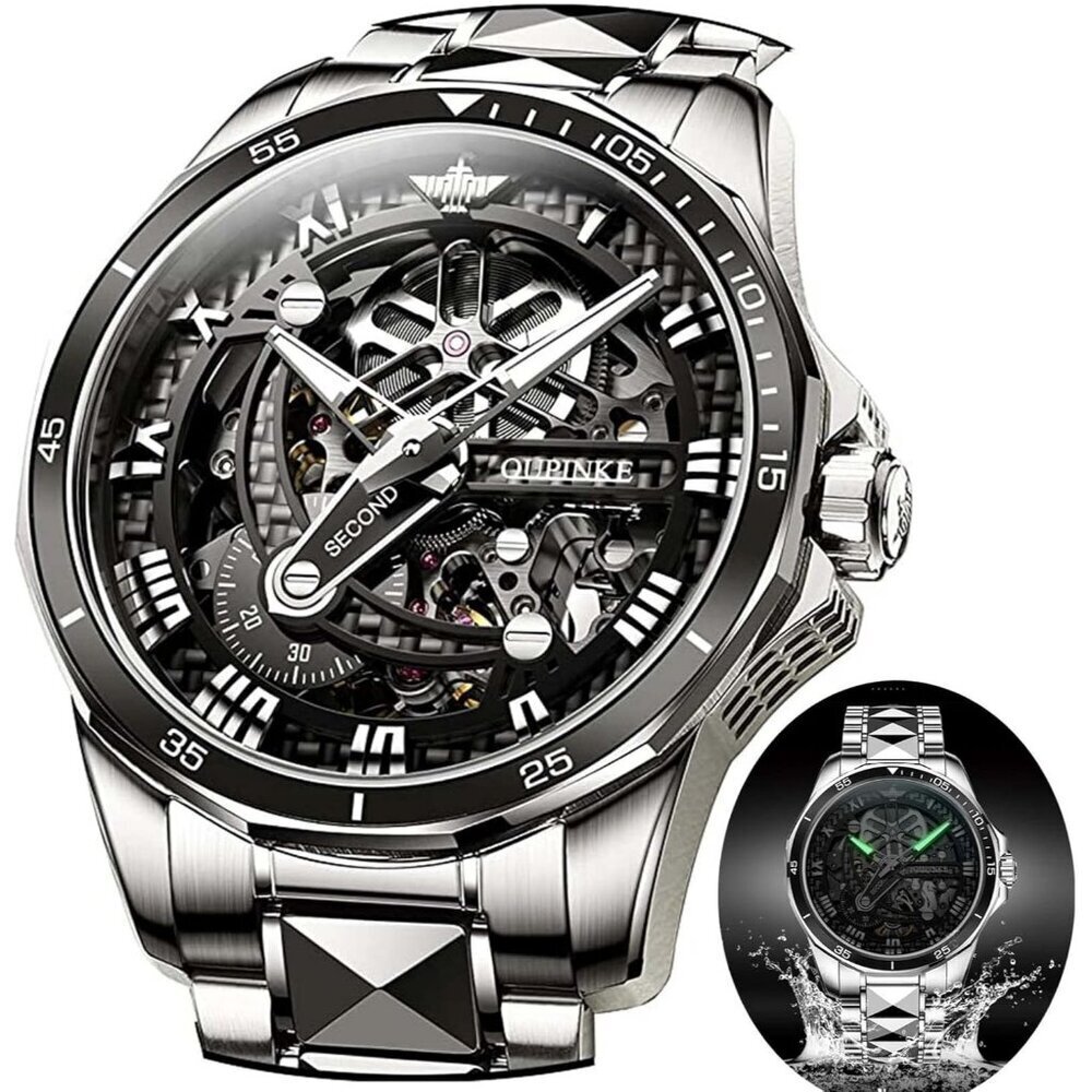 Men's Sliver Minimal Stainless Steal Waterproof Stainless Steel Mesh Band Watch